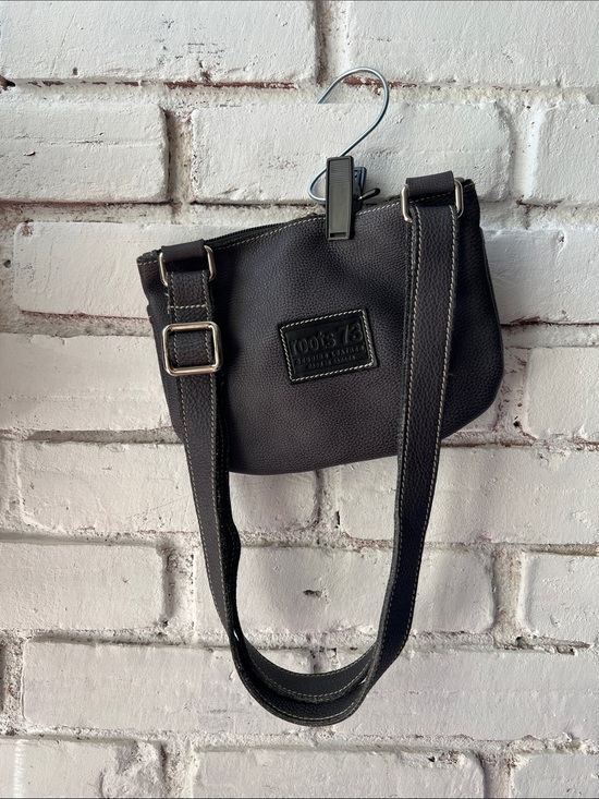 Roots Handbags - Roots Dark grey Pebbled Leather Crossbody Bag